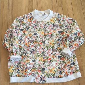 Vintage Floral Sweatshirt Jacket